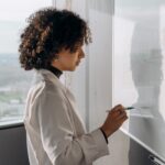 Person erklärt eine Arbeitsliste an einem Whiteboard für ITIL-Practice-Auswahl im IT-Betrieb